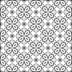 Abstract background with figures from lines. black and white pattern for web page, textures, card, poster, fabric, textile. Monochrome graphic repeating design.