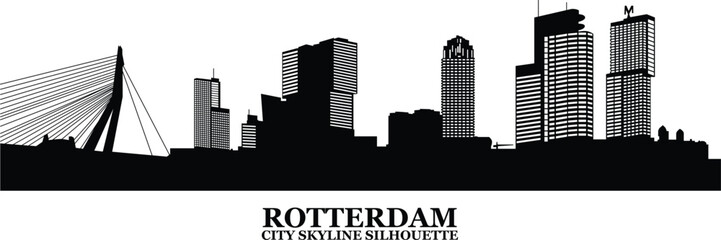 Rotterdam city skyline silhouette