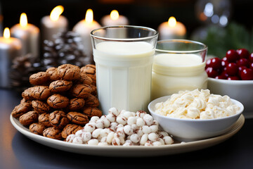 Dutch holiday Sinterklaas background with kruidnoten, pepernoten, traditional sweets, strooigoed. St. Nicolas day concept. AI Generated