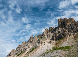 scenic dolomite landscape in summer