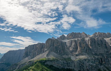scenic dolomite landscape in summer