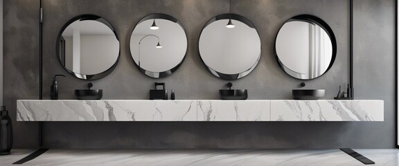 modern bathroom interior with mirrors