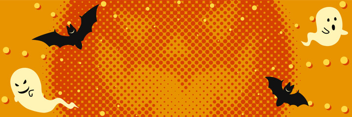 ポップでおしゃれなハロウィンの背景イラスト