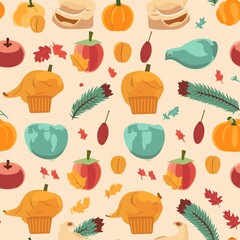 Thanksgiving Pattern vector illustration, Background