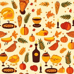 Thanksgiving Pattern vector illustration, Background