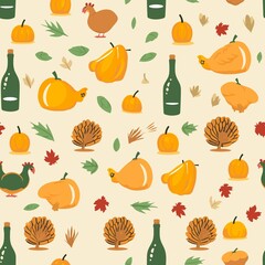 Thanksgiving Pattern vector illustration, Background