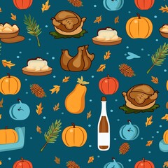 Thanksgiving Pattern vector illustration, Background