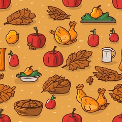 Thanksgiving Pattern vector illustration, Background