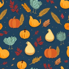Thanksgiving Pattern vector illustration, Background