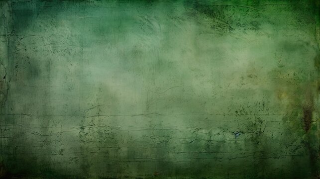 Green Fade. Aged Weathered Stucco Wall for Vintage or Retro Backgrounds with Distressed and Rustic Grunge Effect: Generative AI