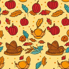 Thanksgiving Pattern vector illustration, Background