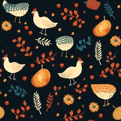 Thanksgiving Pattern vector illustration, Background
