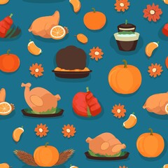 Thanksgiving Pattern vector illustration, Background