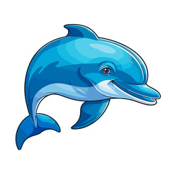Fototapeta premium Cartoon Dolphin , PNG For Tshirt