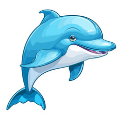 Fototapeta premium Cartoon Dolphin , PNG For Tshirt