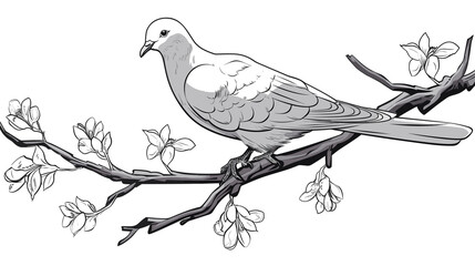 Fototapeta premium Cartoon Style Cute full body diamond dove, PNG, Illustration