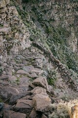 Rocky terrain in the beautiful mountainous landscape