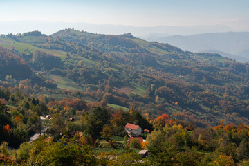 Autumn landscape in the mountains.