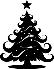 Christmas tree silhouette illustration