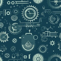 Steampunk Pattern vector illustration, Background