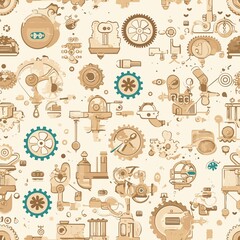 Steampunk Pattern vector illustration, Background