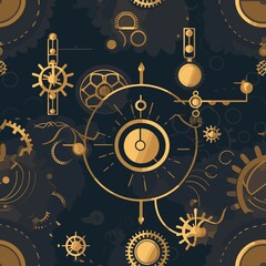 Steampunk Pattern vector illustration, Background