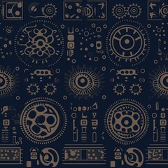 Steampunk Pattern vector illustration, Background