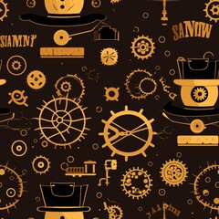 Steampunk Pattern vector illustration, Background
