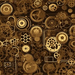 Steampunk Pattern vector illustration, Background