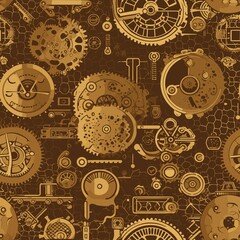 Steampunk Pattern vector illustration, Background