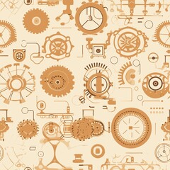 Steampunk Pattern vector illustration, Background