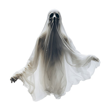 ghost costume isolated on a transparent background, generative ai