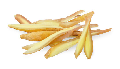 Sliced Kaempferia herb isolated on white background