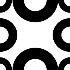 Abstract of seamless black donut pattern on white background for background and texture concept 