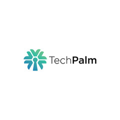 Geometric palm tree logo icon vector.