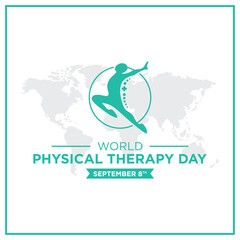 Physical therapy day greetings vector.