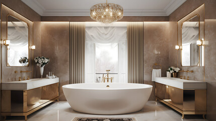 Fototapeta na wymiar bathroom interior sink bath home mirror design