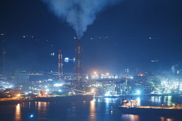 Mizushima Industrial Complex in Okayama, Japan - 日本 岡山県 水島コンビナート 夜景