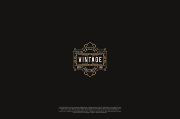 Old vinatage label ornament logo antique label decorations. Vector design element