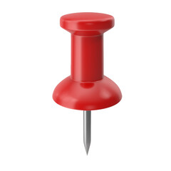 red push pin isolated on transparent background
