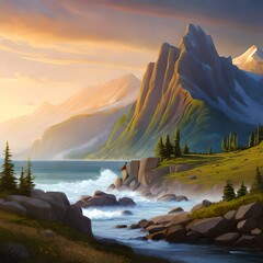 sunrise in the mountains