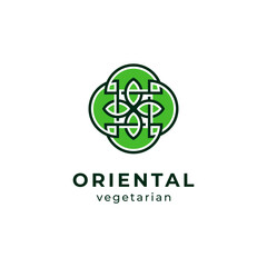 leaf and ornament for oriental restaurant logo design