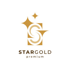 letter S and letter G with star for jewelery brands logo design