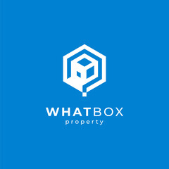 home and box with question mark for home interior logo design