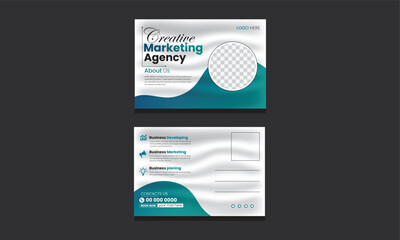 corporate Postcard Design vector. creative Modern business postcard design template 