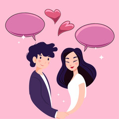 Couple love dialogue Vector Illustration