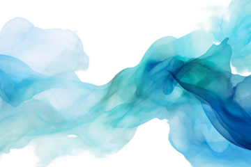 Watercolor Background, Abstract Wave Background, blue, green, turquoise, light green Vector Illustration, transparent Background, isolated, png. AI generated