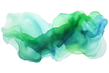 Watercolor Background, Abstract Wave Background, blue, green, turquoise, light green Vector Illustration, transparent Background, isolated, png. AI generated
