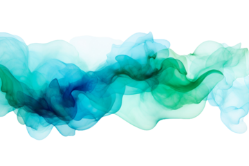 Watercolor Background, Abstract Wave Background, blue, green, turquoise, light green Vector Illustration, transparent Background, isolated, png. AI generated