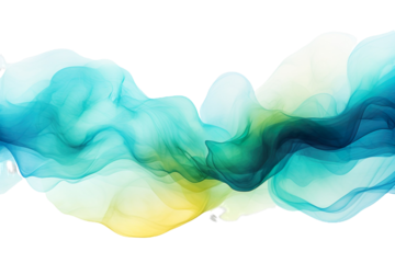 Watercolor Background, Abstract Wave Background, blue, green, turquoise, light green Vector Illustration, transparent Background, isolated, png. AI generated